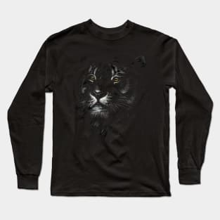 Savage Elegance: Artistic Tiger Head Design Long Sleeve T-Shirt